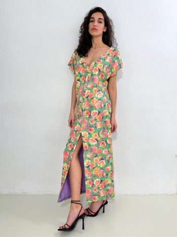 vista delantera en modelo del vestido manila -dearroyo studio