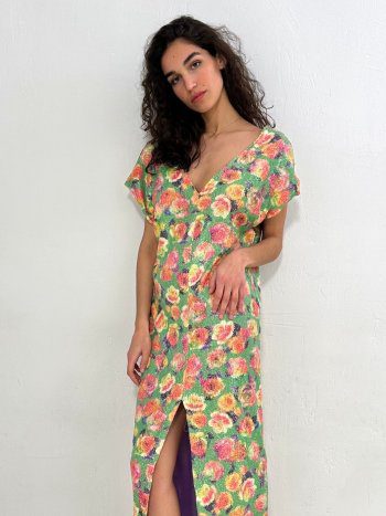 delantero detalle en modelo del vestido manila -dearroyo studio