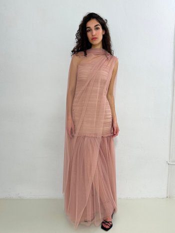 delantero con foulard en modelo del vestido monaco -dearroyo studio