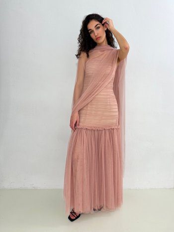 delantero con foulard en modelo del vestido monaco -dearroyo studio