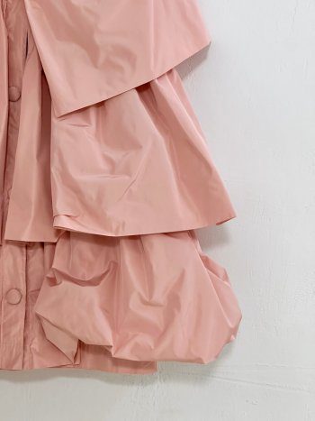 detalle capas del delantero mini vestido OAXACA en tafetán rosa – dearroyo studio