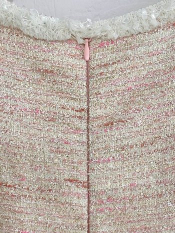 detalle de la cremallera en espalda con desflecado -dearroyo studio