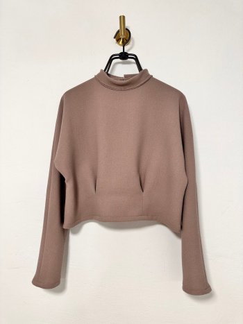jersey baree en crepe doble pura lana virgen color topo con cuello subido – dearroyo studio